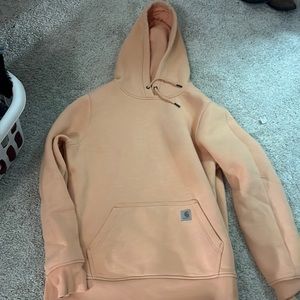 women’s size large coral orange carhart hoodie